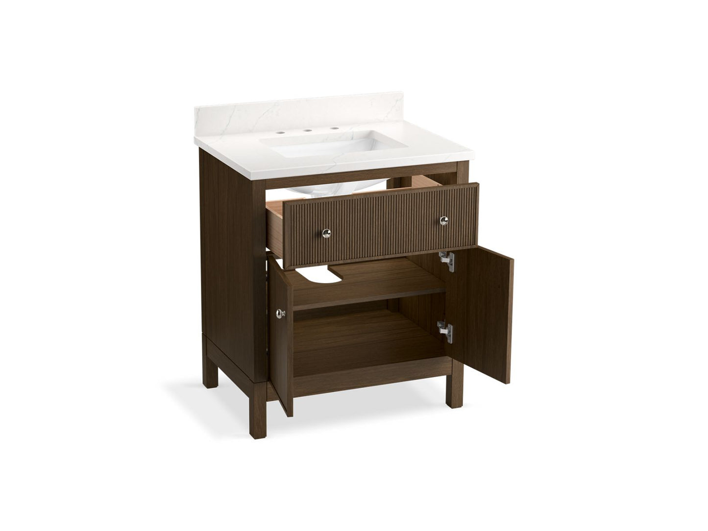 KOHLER K-35019 Malin by Studio McGee 30" bathroom vanity cabinet with sink and quartz top