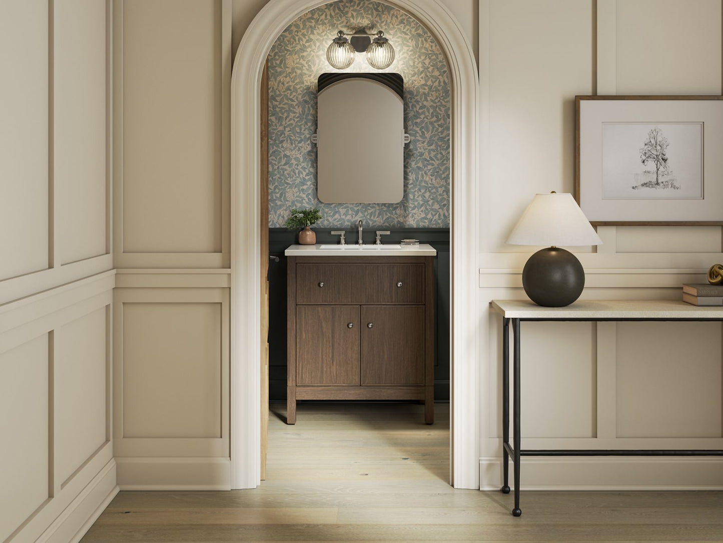 KOHLER K-35019 Malin by Studio McGee 30" bathroom vanity cabinet with sink and quartz top