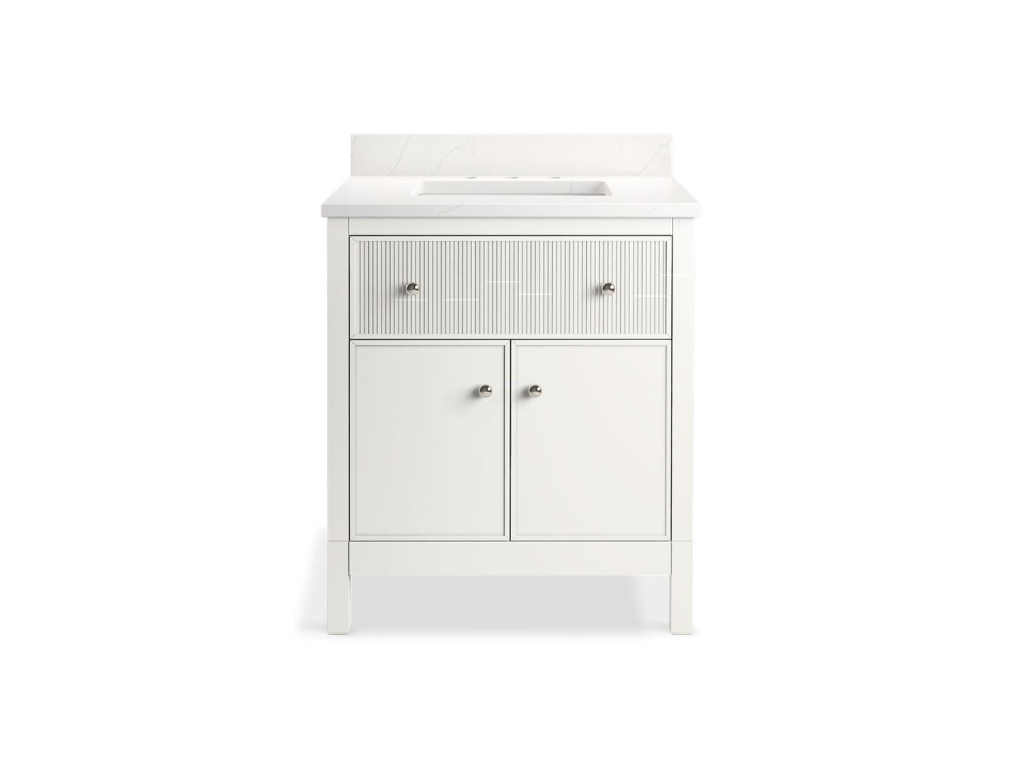 KOHLER K-35019 Malin by Studio McGee 30" bathroom vanity cabinet with sink and quartz top