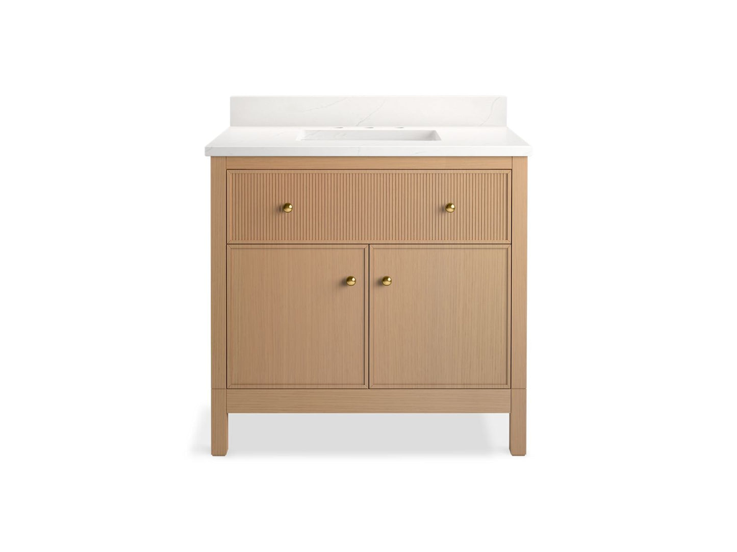 KOHLER K-35020 Malin by Studio McGee 36" bathroom vanity cabinet with sink and quartz top