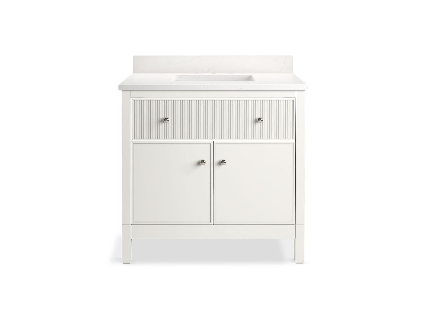KOHLER K-35020 Malin by Studio McGee 36" bathroom vanity cabinet with sink and quartz top
