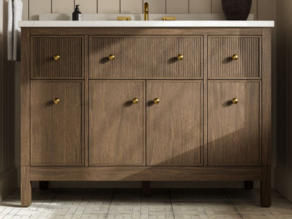 KOHLER K-35021 Malin by Studio McGee 48" bathroom vanity cabinet with sink and quartz top