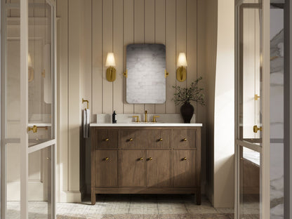 KOHLER K-35021 Malin by Studio McGee 48" bathroom vanity cabinet with sink and quartz top