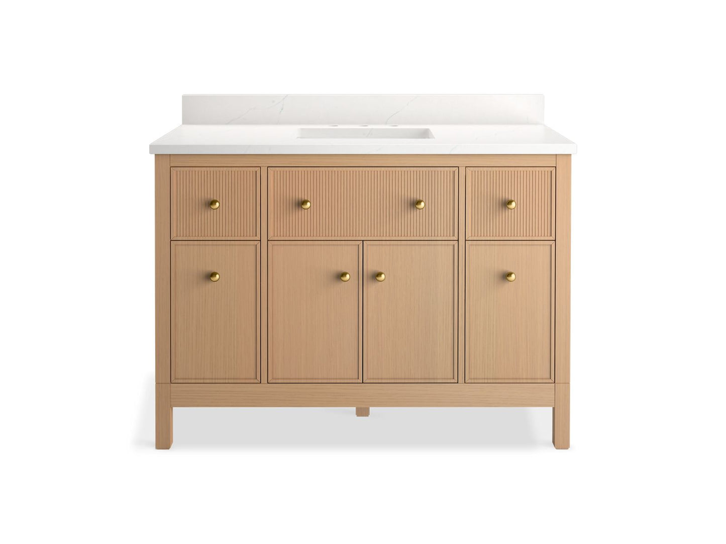 KOHLER K-35021 Malin by Studio McGee 48" bathroom vanity cabinet with sink and quartz top