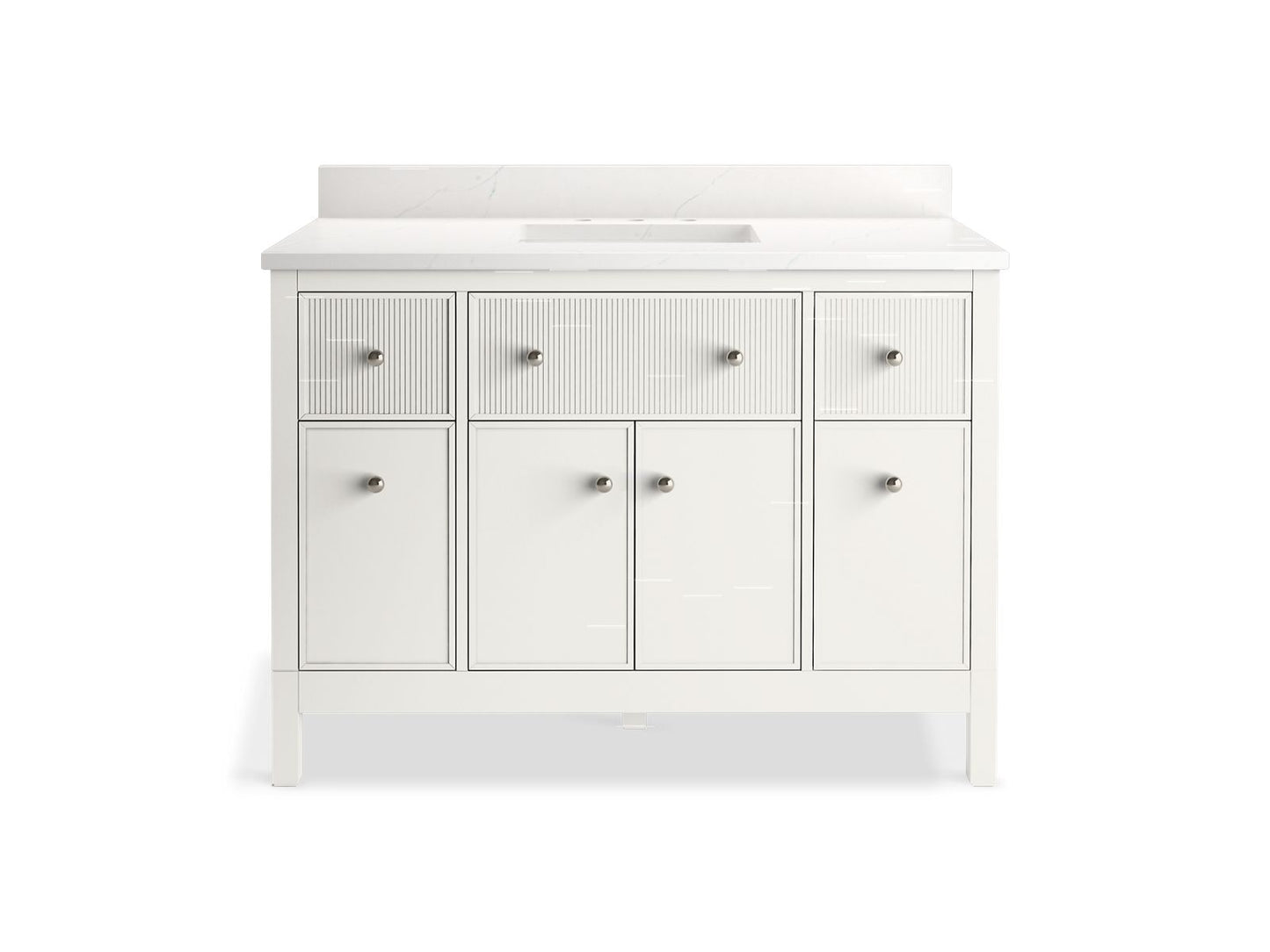 KOHLER K-35021 Malin by Studio McGee 48" bathroom vanity cabinet with sink and quartz top