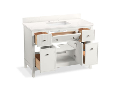 KOHLER K-35021 Malin by Studio McGee 48" bathroom vanity cabinet with sink and quartz top