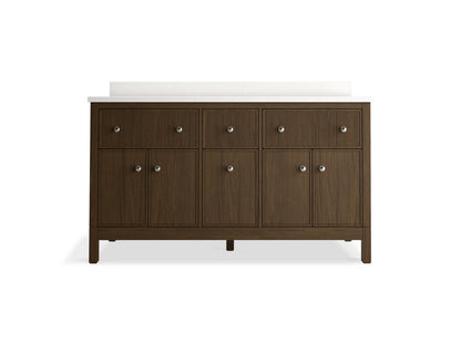 KOHLER K-35022 Malin by Studio McGee 60" bathroom vanity cabinet with sinks and quartz top