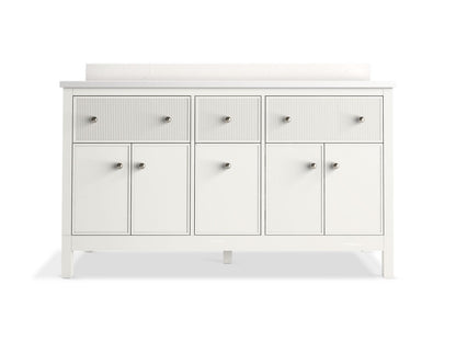 KOHLER K-35022 Malin by Studio McGee 60" bathroom vanity cabinet with sinks and quartz top