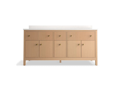 KOHLER K-35023 Malin by Studio McGee 72" bathroom vanity cabinet with sinks and quartz top