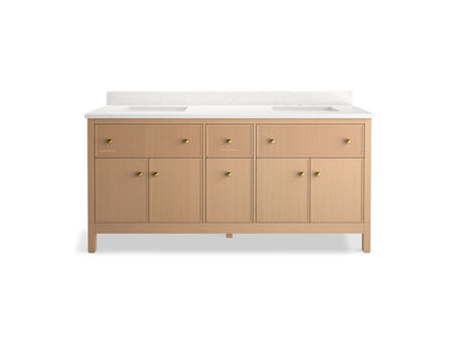 KOHLER K-35023 Malin by Studio McGee 72" bathroom vanity cabinet with sinks and quartz top