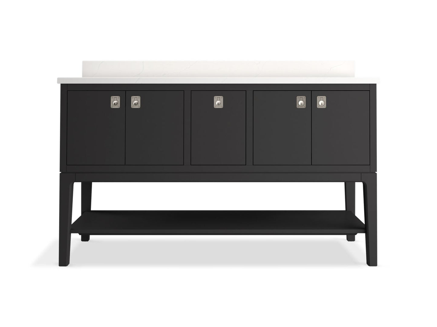 KOHLER K-35028 Seagrove by Studio McGee 60" bathroom vanity cabinet with sinks and quartz top