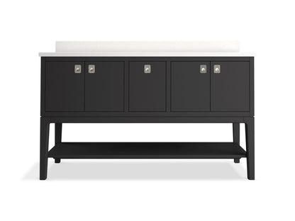 KOHLER K-35028 Seagrove by Studio McGee 60" bathroom vanity cabinet with sinks and quartz top