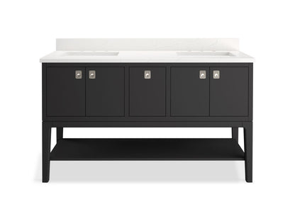 KOHLER K-35028 Seagrove by Studio McGee 60" bathroom vanity cabinet with sinks and quartz top