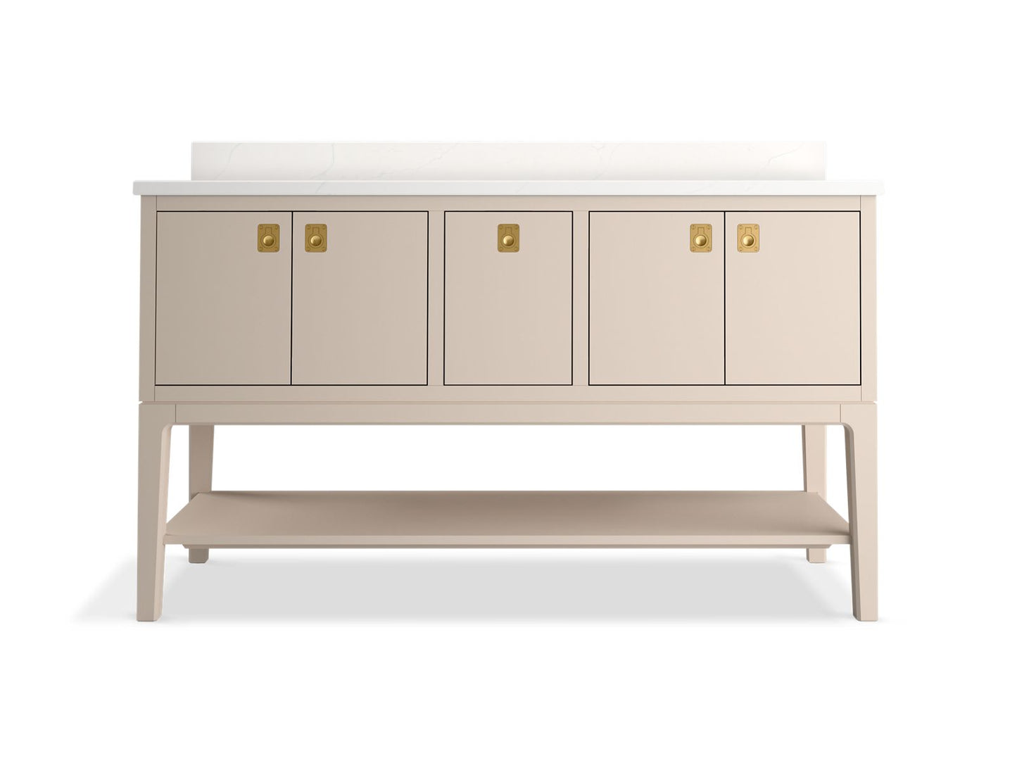 KOHLER K-35028 Seagrove by Studio McGee 60" bathroom vanity cabinet with sinks and quartz top