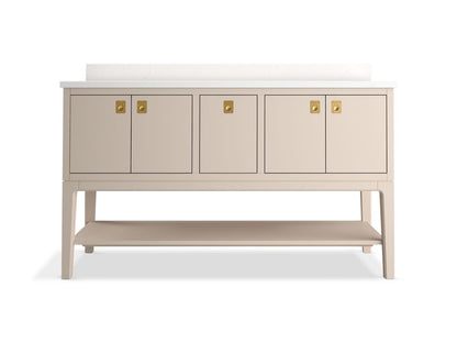 KOHLER K-35028 Seagrove by Studio McGee 60" bathroom vanity cabinet with sinks and quartz top