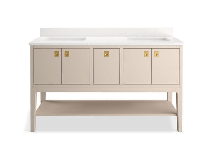 KOHLER K-35028 Seagrove by Studio McGee 60" bathroom vanity cabinet with sinks and quartz top