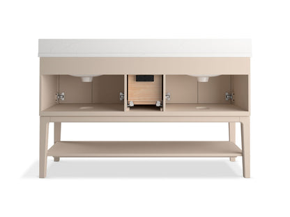 KOHLER K-35028 Seagrove by Studio McGee 60" bathroom vanity cabinet with sinks and quartz top