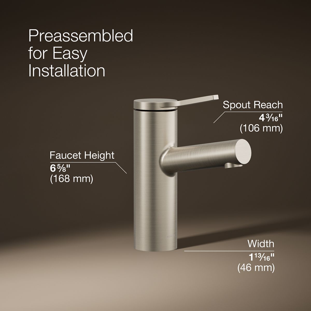 KOHLER Elate Single-handle bathroom sink faucet, 0.5 gpm