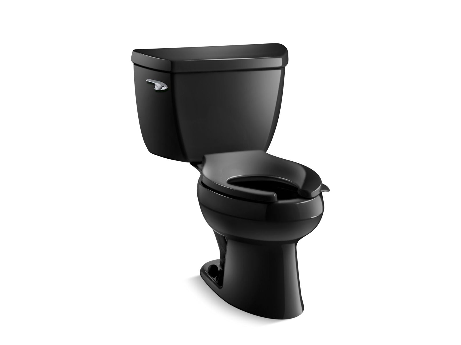 KOHLER K-3505 Wellworth Classic Two-piece elongated 1.6 gpf toilet - Black Black