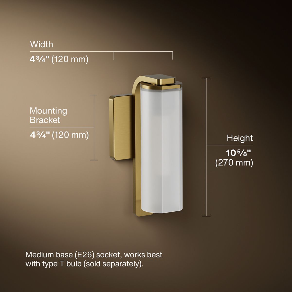 3/4 view of product with dimensions
