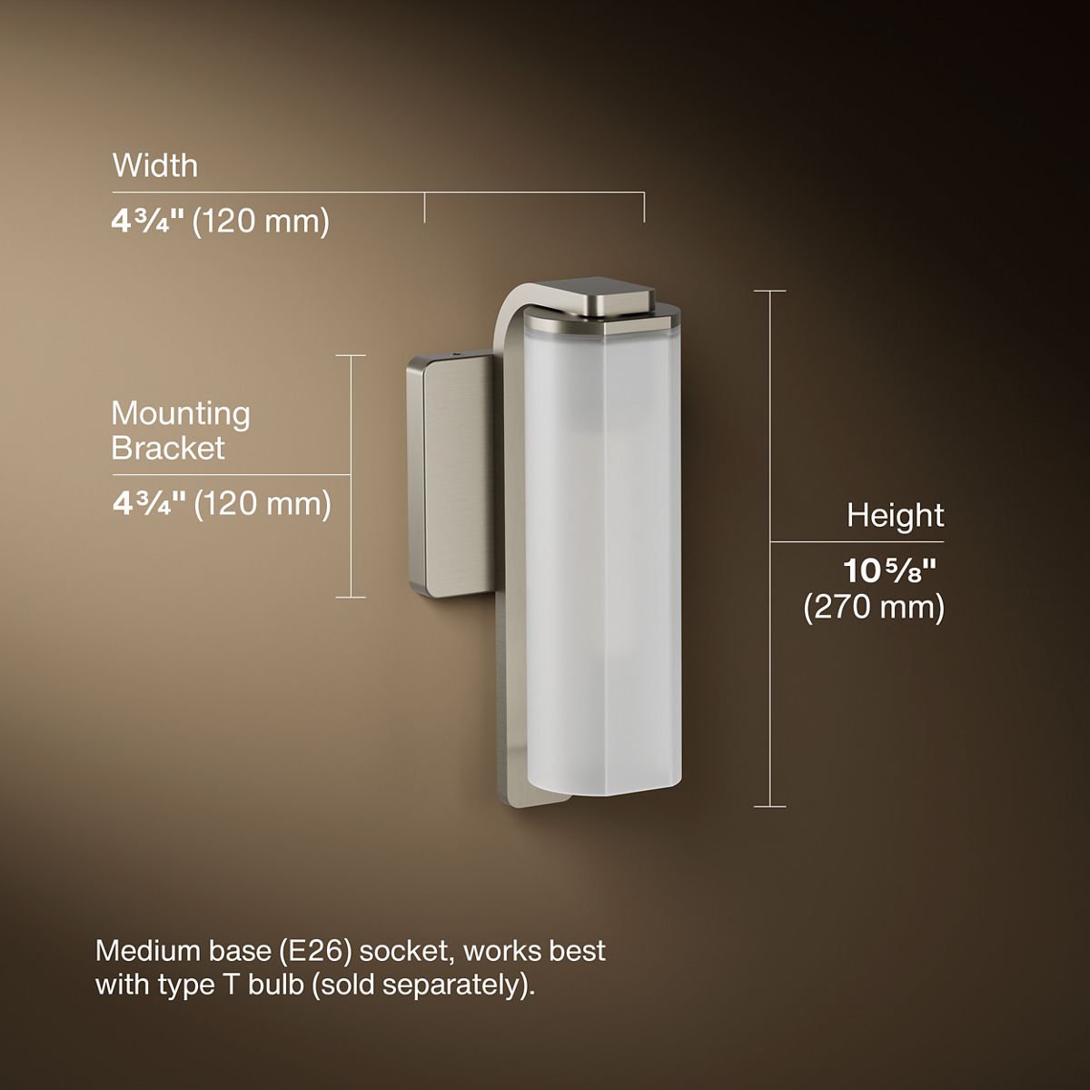 3/4 view of product with dimensions