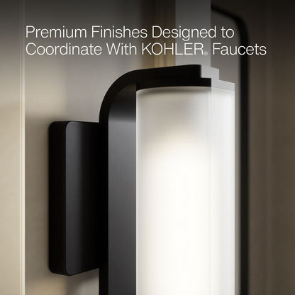 KOHLER K-35113-SC01 Parallel One-light Sconce, Matte Black - close-up view of product detail