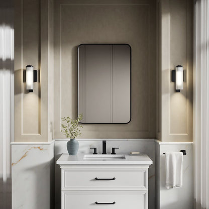 KOHLER K-35113-SC01 Parallel One-light Sconce, Matte Black - Products in use in close room view