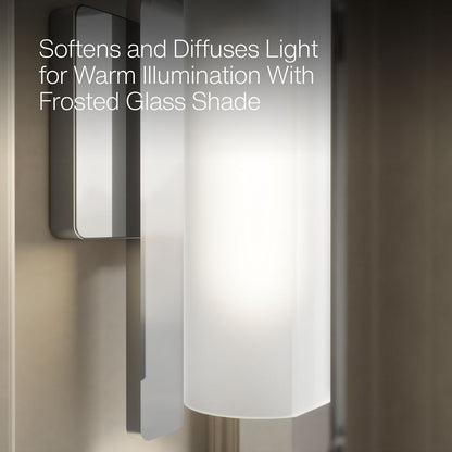 KOHLER K-35113-SC01 Parallel One-light Sconce, Polished Chrome - Shows close up detail of product in use in room