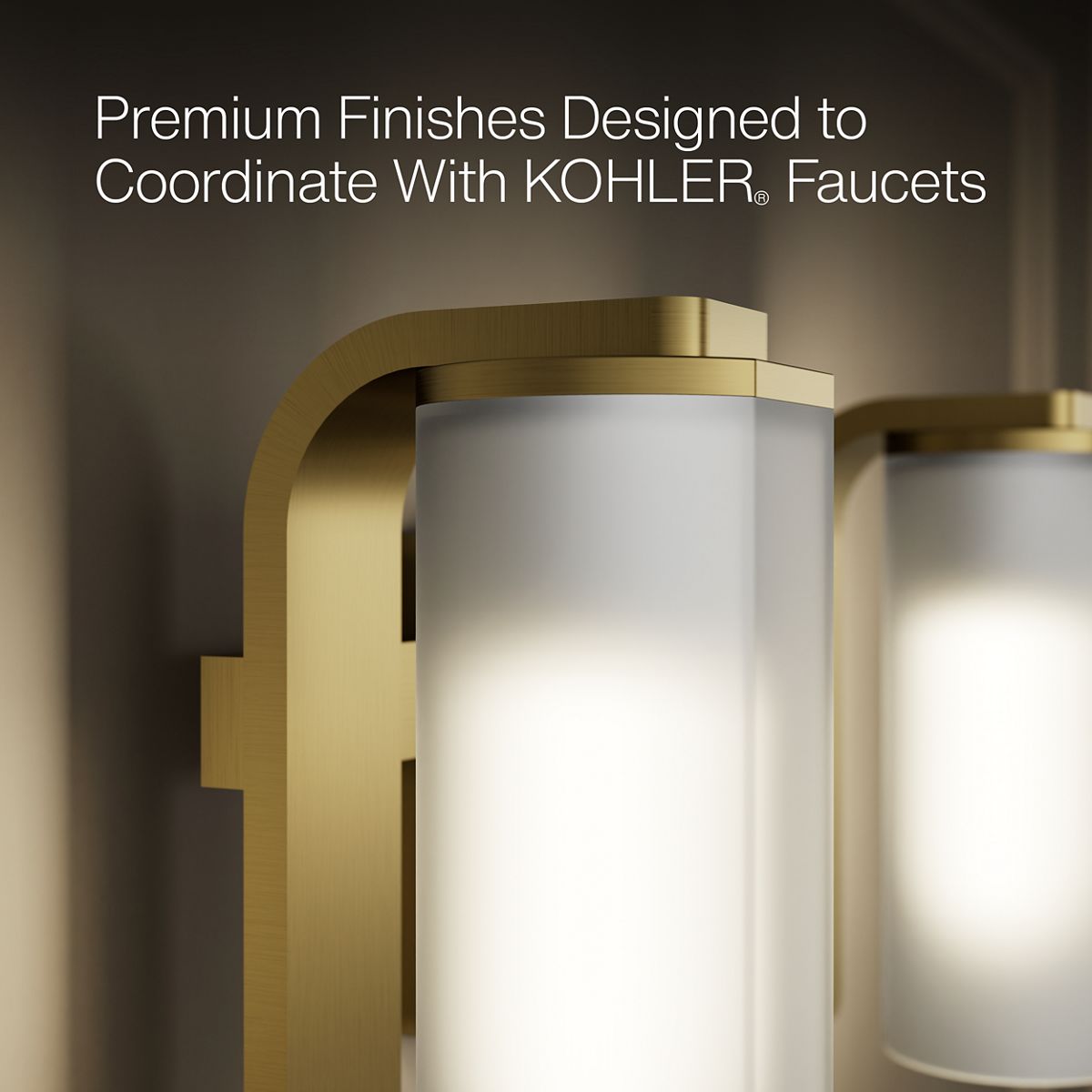 KOHLER K-35114-SC02 Parallel Two-light Sconce, Brushed Moderne Brass - close-up view of product detail
