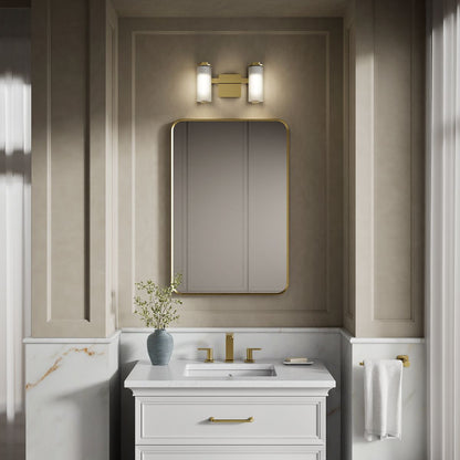 KOHLER K-35114-SC02 Parallel Two-light Sconce, Brushed Moderne Brass - Products in use in close room view