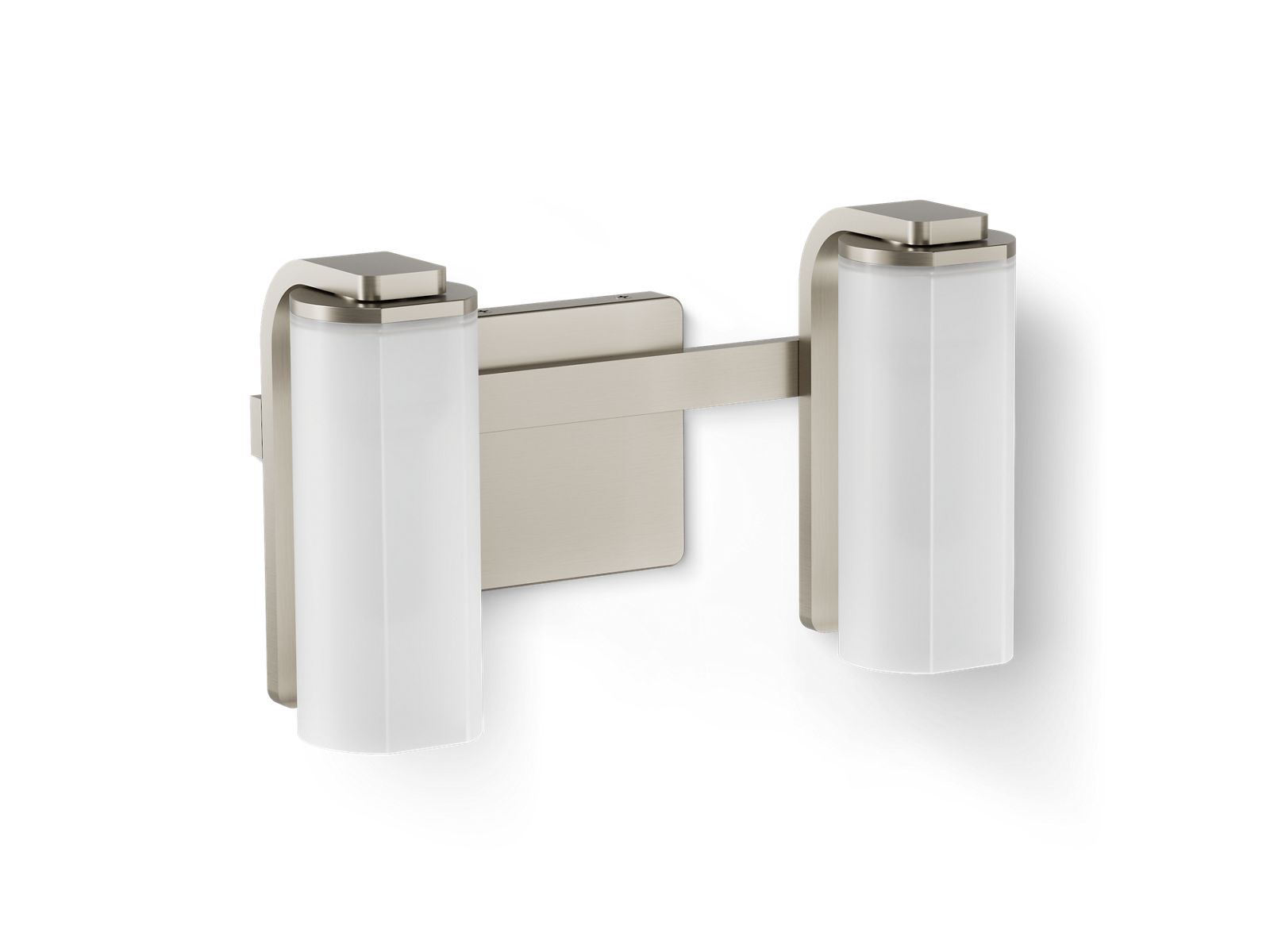 KOHLER K-35114-SC02 Parallel Two-light Sconce, Brushed Nickel - 3/4 view of product