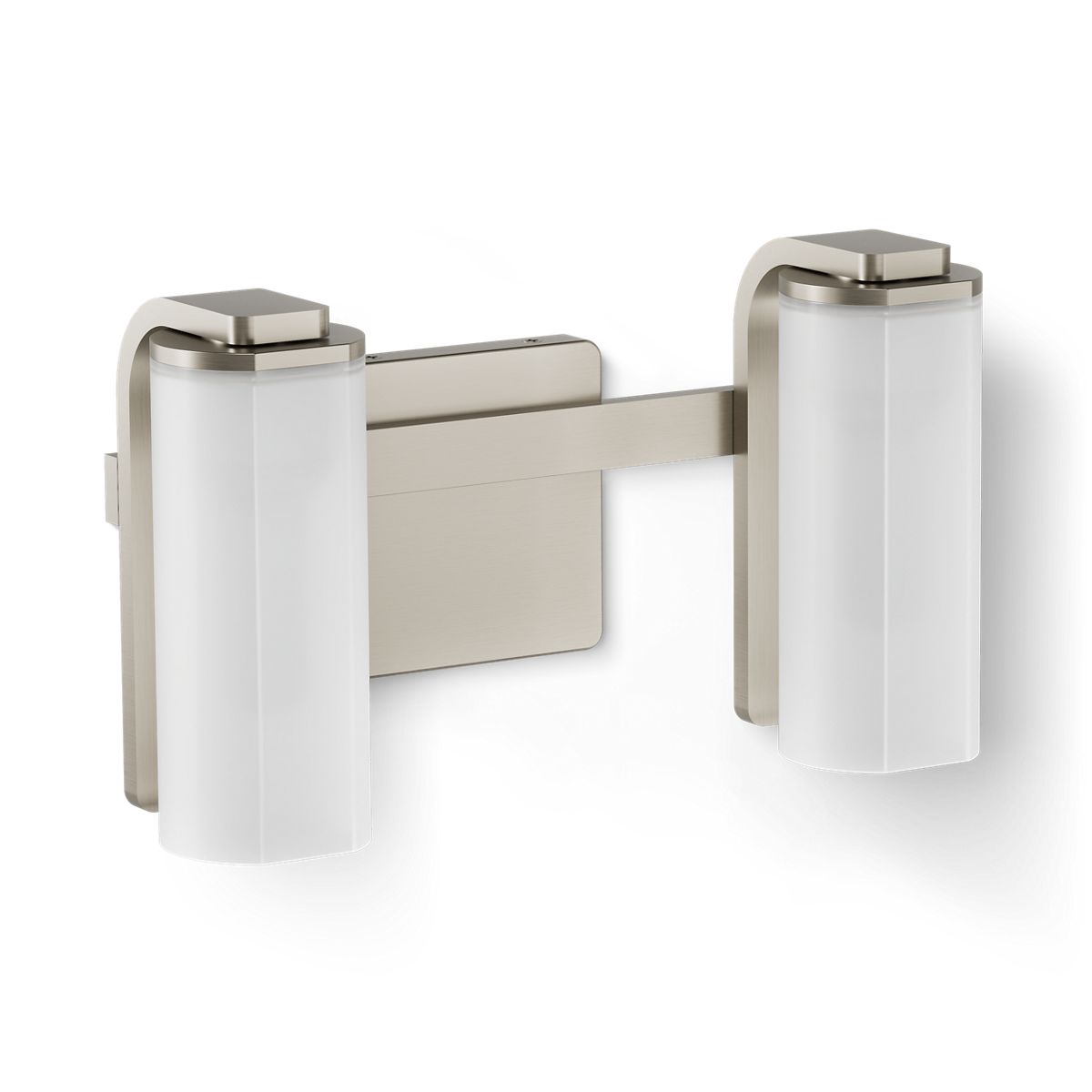KOHLER K-35114-SC02 Parallel Two-light Sconce, Brushed Nickel - 3/4 view of product