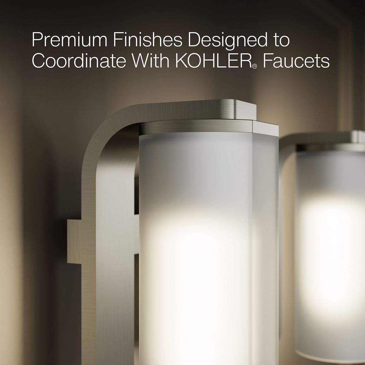 KOHLER K-35114-SC02 Parallel Two-light Sconce, Brushed Nickel - close-up view of product detail