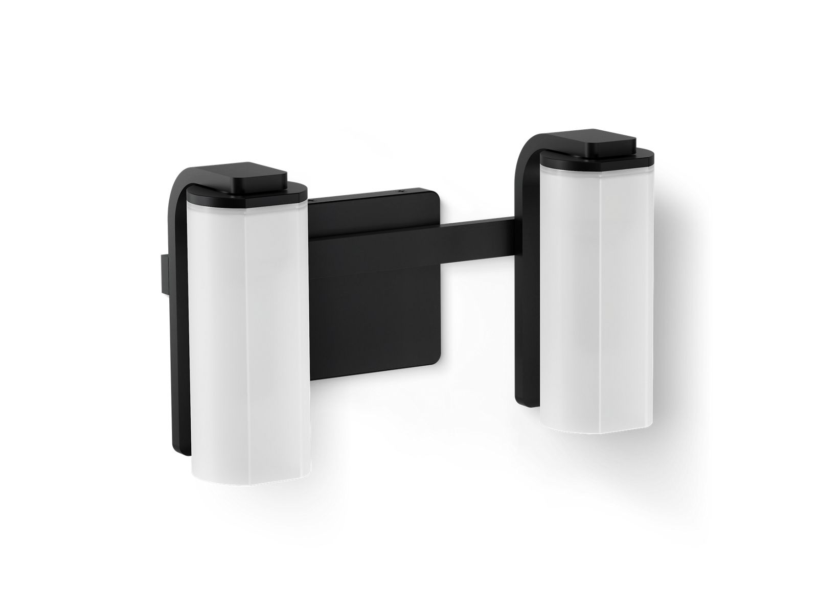 KOHLER K-35114-SC02 Parallel Two-light Sconce, Matte Black - 3/4 view of product