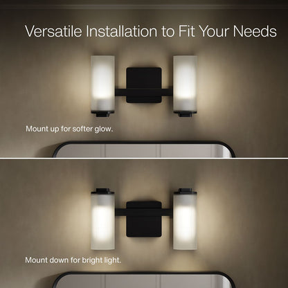 KOHLER K-35114-SC02 Parallel Two-light Sconce, Matte Black - Detail image of a product feature