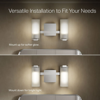 KOHLER K-35114-SC02 Parallel Two-light Sconce, Polished Chrome - Detail image of a product feature