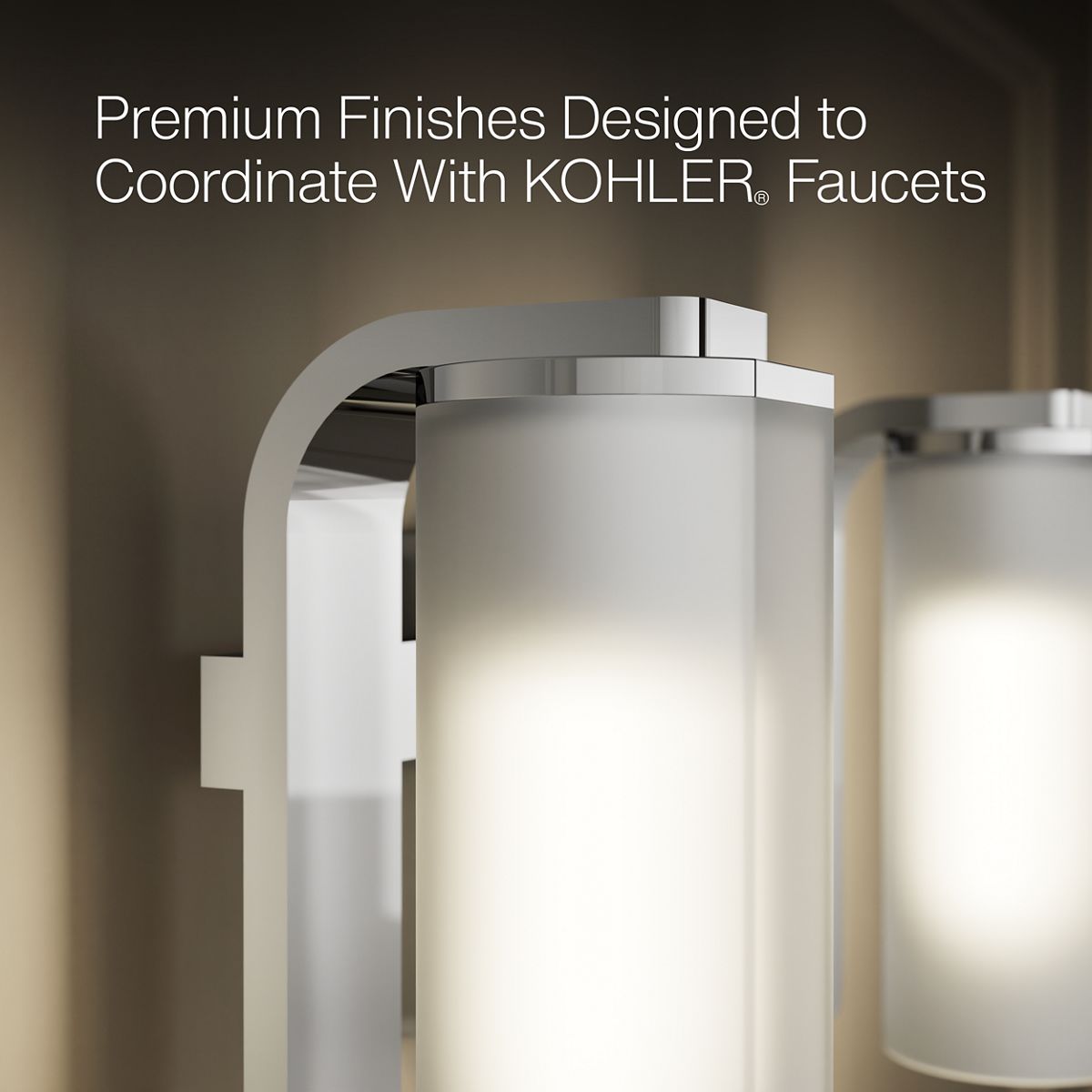 KOHLER K-35114-SC02 Parallel Two-light Sconce, Polished Chrome - close-up view of product detail