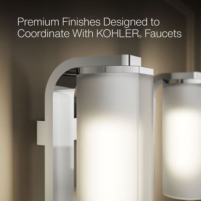 KOHLER K-35114-SC02 Parallel Two-light Sconce, Polished Chrome - close-up view of product detail