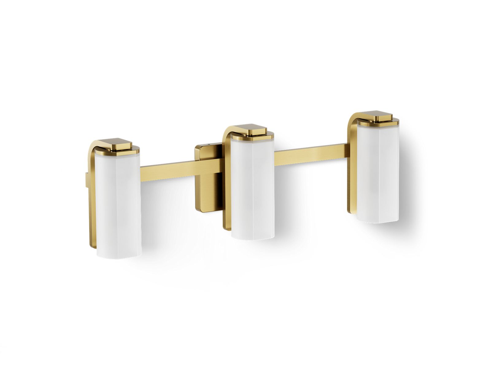 KOHLER K-35115-SC03 Parallel Three-light Sconce, Brushed Moderne Brass - 3/4 view of product