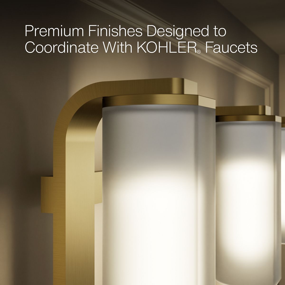 KOHLER K-35115-SC03 Parallel Three-light Sconce, Brushed Moderne Brass - close-up view of product detail