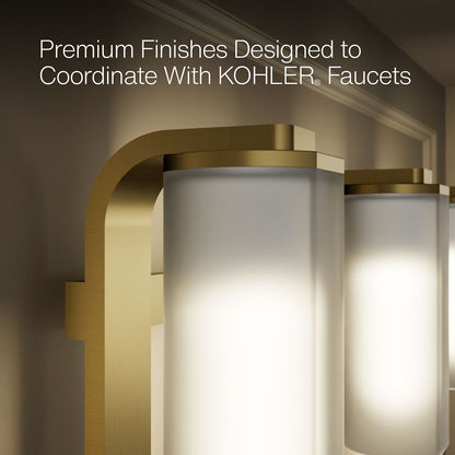 KOHLER K-35115-SC03 Parallel Three-light Sconce, Brushed Moderne Brass - close-up view of product detail