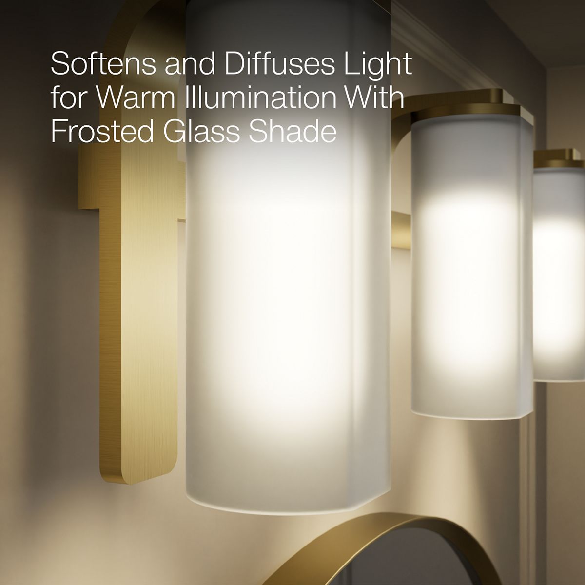 KOHLER K-35115-SC03 Parallel Three-light Sconce, Brushed Moderne Brass - Shows close up detail of product in use in room