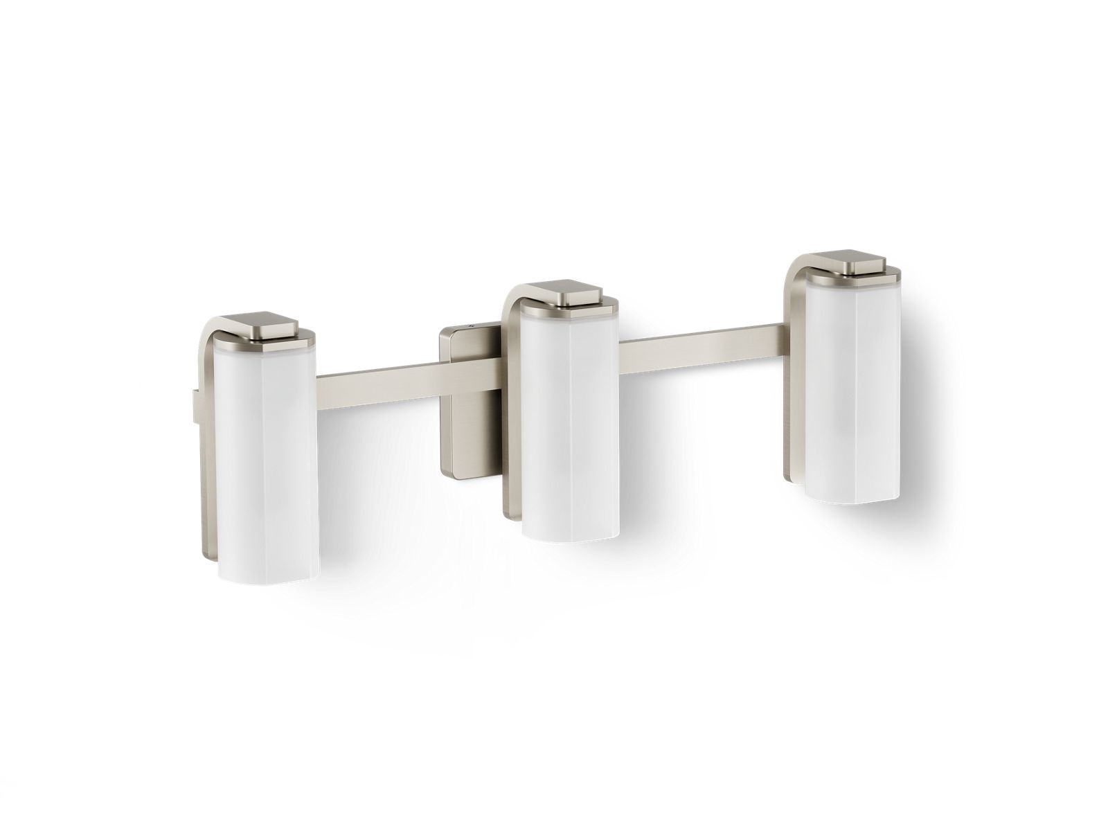 KOHLER K-35115-SC03 Parallel Three-light Sconce, Brushed Nickel - 3/4 view of product
