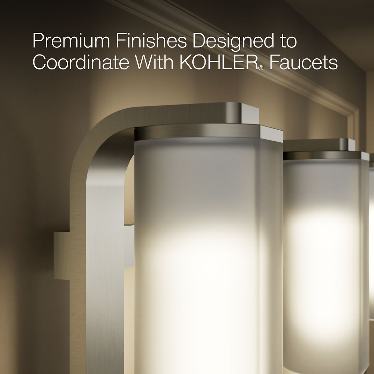 KOHLER K-35115-SC03 Parallel Three-light Sconce, Brushed Nickel - close-up view of product detail