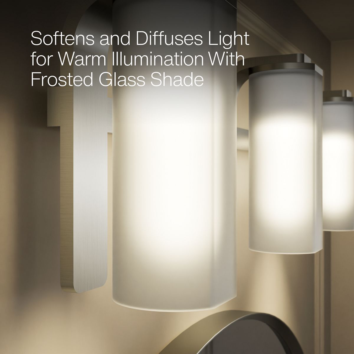 KOHLER K-35115-SC03 Parallel Three-light Sconce, Brushed Nickel - Shows close up detail of product in use in room