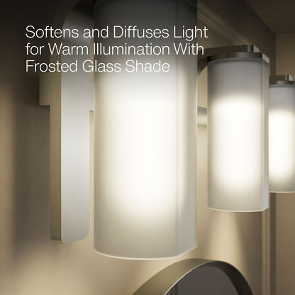 KOHLER K-35115-SC03 Parallel Three-light Sconce, Brushed Nickel - Shows close up detail of product in use in room
