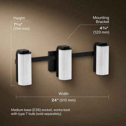 3/4 view of product with dimensions
