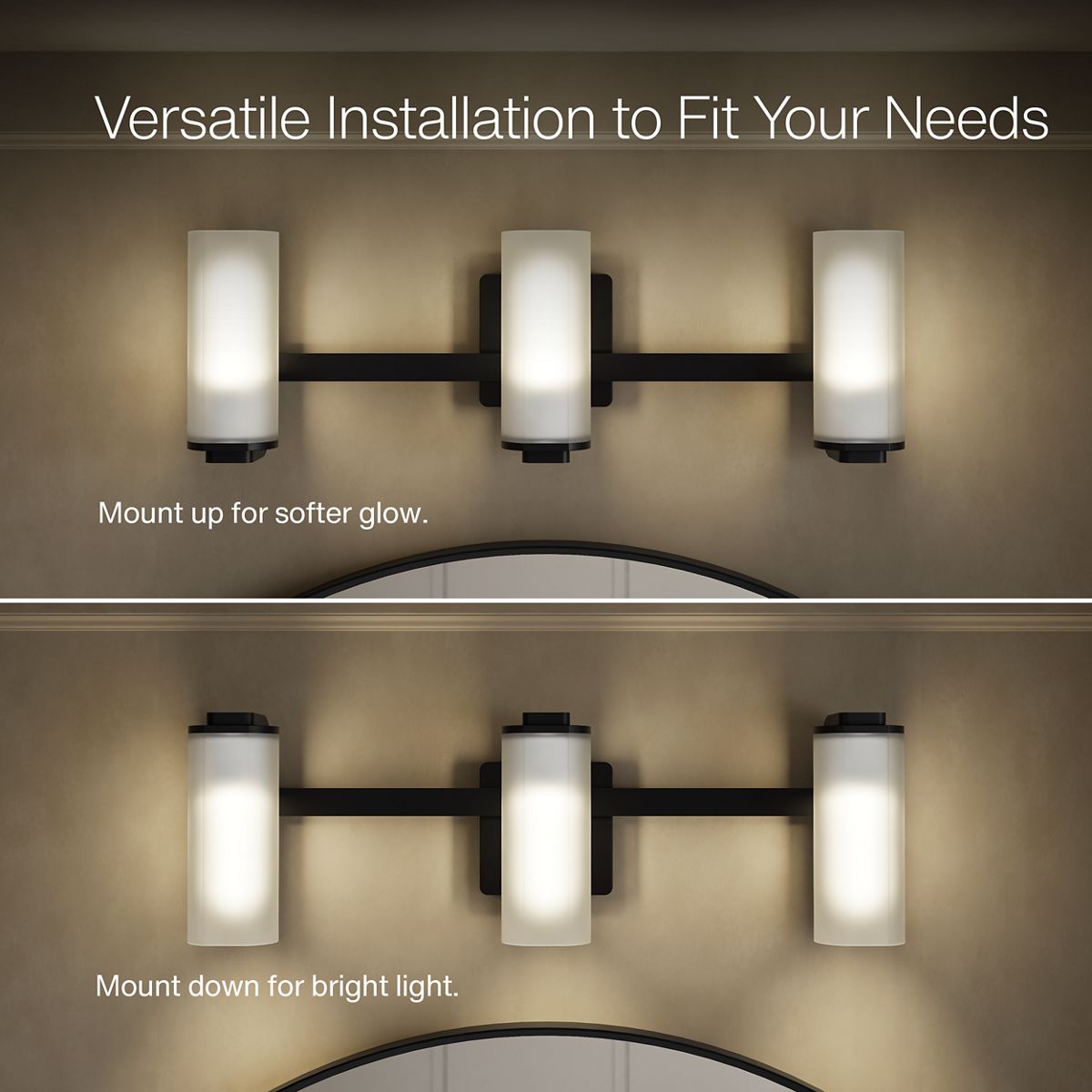 KOHLER K-35115-SC03 Parallel Three-light Sconce, Matte Black - Detail image of a product feature