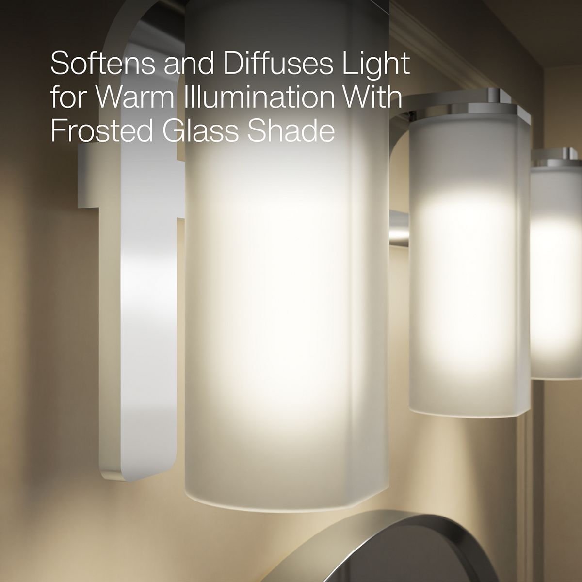 KOHLER K-35115-SC03 Parallel Three-light Sconce, Polished Chrome - Shows close up detail of product in use in room