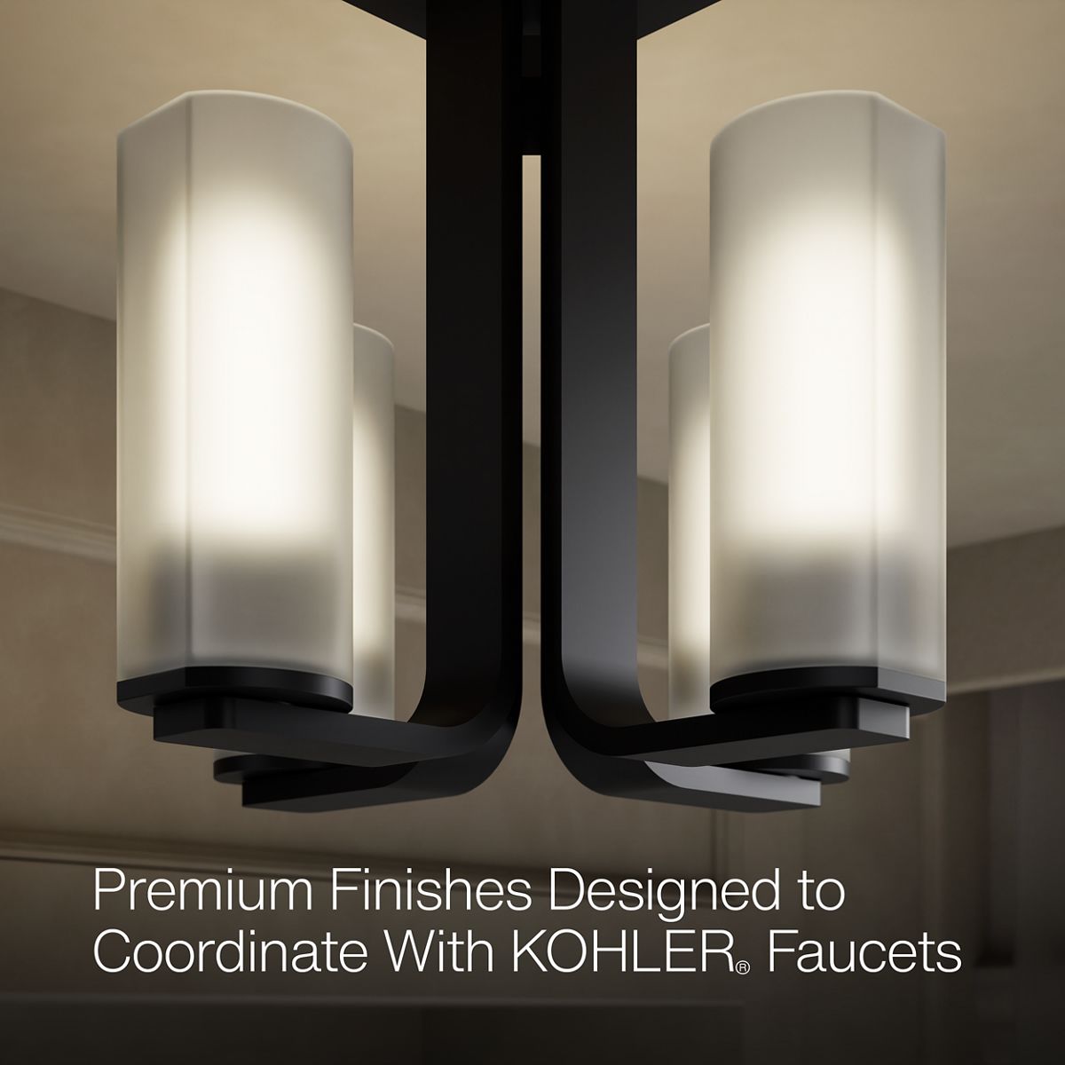 KOHLER K-35116-FM04 Parallel 13-5/16" Flush-mount, Matte Black - close-up view of product detail